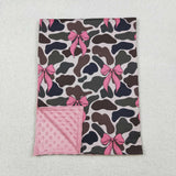 BL0189  baby blanket bows camo baby minky blanket