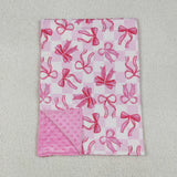 BL0206 Baby pink bow  Blankets