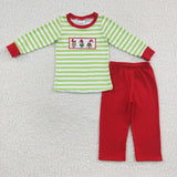Matching boys girls Christmas kids clothing embroidery