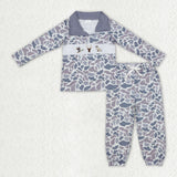 Matching Baby Boys camo long Sleeve Pants zipper outfits Sets
