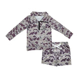Matching Baby boys spring autumn camo long sleeves shorts outfits