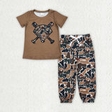 Matching Baby boys baseball short sleeves camo outfits