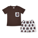 Family Matching Baby girls boys brown hunting dog duck outfits romper