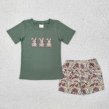 matching toddler clothes  embroidery bunny print set boys easter summer clothing