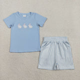 matching toddler clothes  embroidery bunny print set boys easter summer clothing