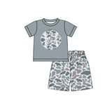 10.20 Pre-order sample BSSO1598  Boys Baseball short sleeve camo shorts outfits