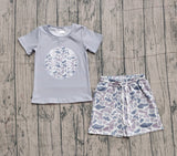 10.20 Pre-order sample BSSO1598  Boys Baseball short sleeve camo shorts outfits