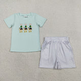 matching toddler clothes  embroidery bunny print set boys easter summer clothing
