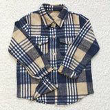 navy blue and yellow  plaid boys T-shirts