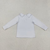 BT0820 Boys white long sleeves Top