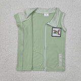 BT1071 long sleeve embroidery mallard ducks green vest