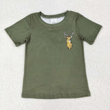 BT1148 baby boys green duck cam short sleeves shirt top