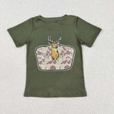 BT1148 baby boys green duck cam short sleeves shirt top