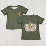 BT1148 baby boys green duck cam short sleeves shirt top