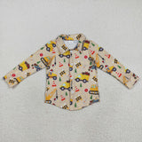 BT1254 Christmas baby boys Fire engine button shirt top