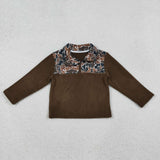 BT1309 baby boys brown camo zipper hoodies top