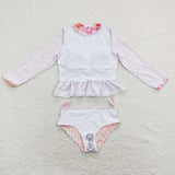 S0166-- pink floral swimsuit