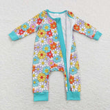 LR0899-- long sleeve flower colorful baby sleeper