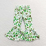 P0395-- green long pants jeans Bell bottoms
