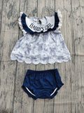 Pre-order GBO0519 girls daddy;s girl scalloped bummies set smocked