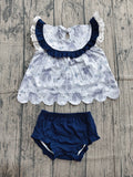 Pre-order GBO0519 girls daddy;s girl scalloped bummies set smocked