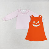 GLD0808  embroidery Halloween 2 orange  suspenders dress outfits