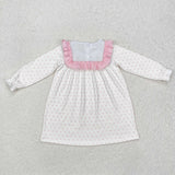 GLD0981--long sleeve cross  embroidered dress