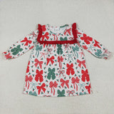 Matching kids Christmas bows long sleeve clothing