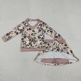GLD1480  girls duck camo long sleeve skirt outfits