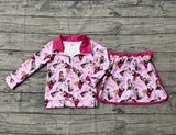 Pre-order GLD1560 baby girls kpop long sleeve skirt zipper Outfits yoga