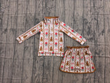 Pre-order GLD1601 Girls castle bow stripe pink skirt long sleeve skirt Outfits yoga