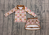 Pre-order GLD1601 Girls castle bow stripe pink skirt long sleeve skirt Outfits yoga