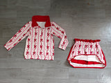 Sample GLD1751 Girls bow wave zipper long sleeve skirt outfits