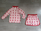 Sample GLD1751 Girls bow wave zipper long sleeve skirt outfits