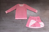 Sample GLD1801 baby girl rose plaid skirt long sleeve outfits yoga