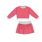 9.7 Pre-order girls plaid long sleeve skorts outfits yoga