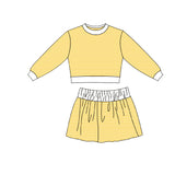 9.7 Pre-order girls plaid long sleeve skorts outfits yoga