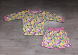 Sample  GLD1824  baby girl clothes mardi gras camolong sleeve skirt outfits