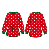10.7 Pre-order girls Christmas dots long sleeve skirts outfits
