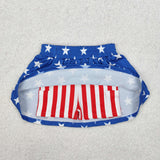 GLK0051 Girls July Fourth star bow blue Skirt