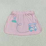 GLK0071 Girls embroidered golf pink Skirt