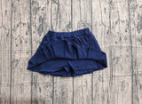 Pre-order GLK0108  Girls girls solid navy Skirt yoga