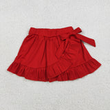 GLK0215 Girls girls red floral Skirt