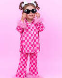 GLP1256 Girls Pink checked pajamas