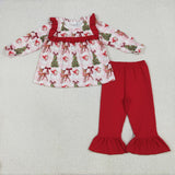 Matching kids Christmas trees deers  long sleeve clothing
