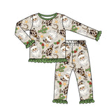 Pre-order GLP2603 Girls Christmas Santa Claus green pajamas