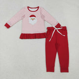 Matching Christmas Santa Kids boys girls long sleeves clothing embroidered