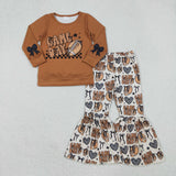 GLP2721   toddler girl clothes game day  football  set
