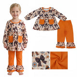 GLP3534 RTS baby girl clothes bows print toddler girl Halloween outfit
