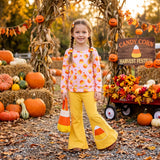 GLP3535 RTS baby girl clothes candy print toddler girl Halloween outfit